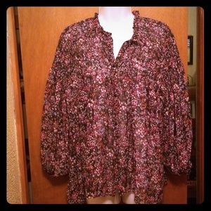Philosophy Poet Sheer Shirt Bell Sleeves NWT